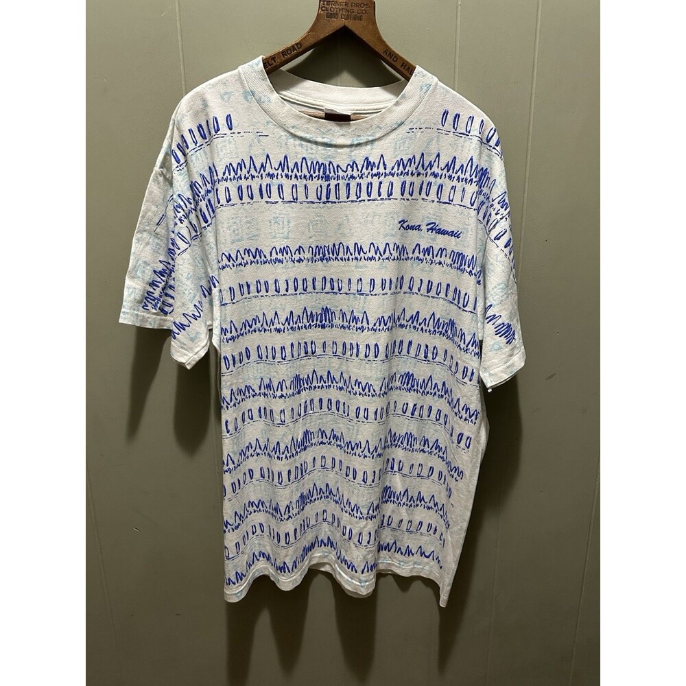 Vintage Kona Hawaii AOP Puff Paint Island Shirt Men’s One Size USA Made